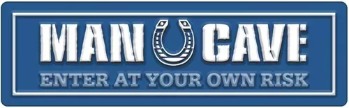 Enamel Wall Sign - Man Cave 42cm x 13cm