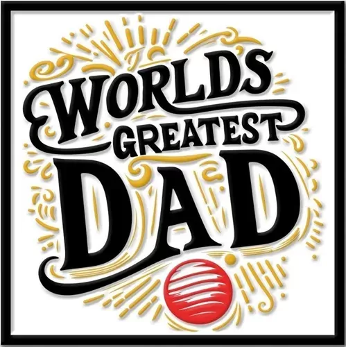 Enamel Wall Sign - World's Greatest Dad 36cm x 36cm