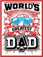 Enamel Wall Sign - World's Greatest Dad (Glasses) 30.5cm x 41cm