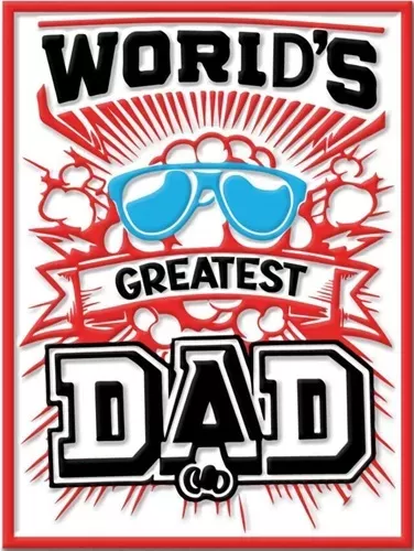 Enamel Wall Sign - World's Greatest Dad (Glasses) 30.5cm x 41cm