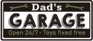 Enamel Wall Sign - Dad's Garage 41cm x 18cm