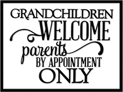 Enamel Wall Sign - Grandchildren Welcome 36cm x 27cm