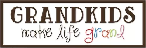 Enamel Wall Sign - Grandkids make the life grand... 46cm x 15cm