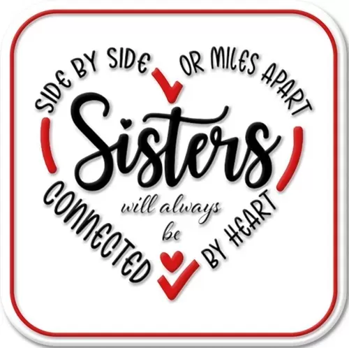 Enamel Wall Sign - Sisters will always be... 30.5cm x 30.5cm