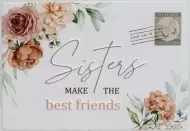 Enamel Wall Sign - Sisters make the best friends with stand 23cm x 16cm