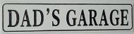 Enamel Wall Sign -  Dad's Garage 94cm x 22cm
