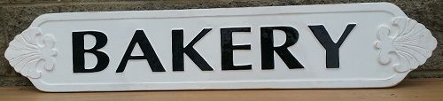 Enamel Wall Sign - Bakery with intricate design