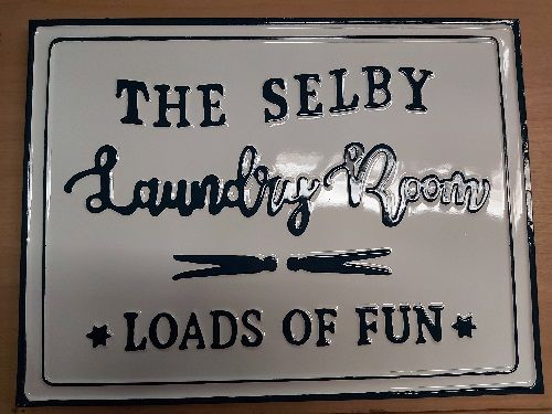 Enamel Wall Sign - The Selby Laundry Room